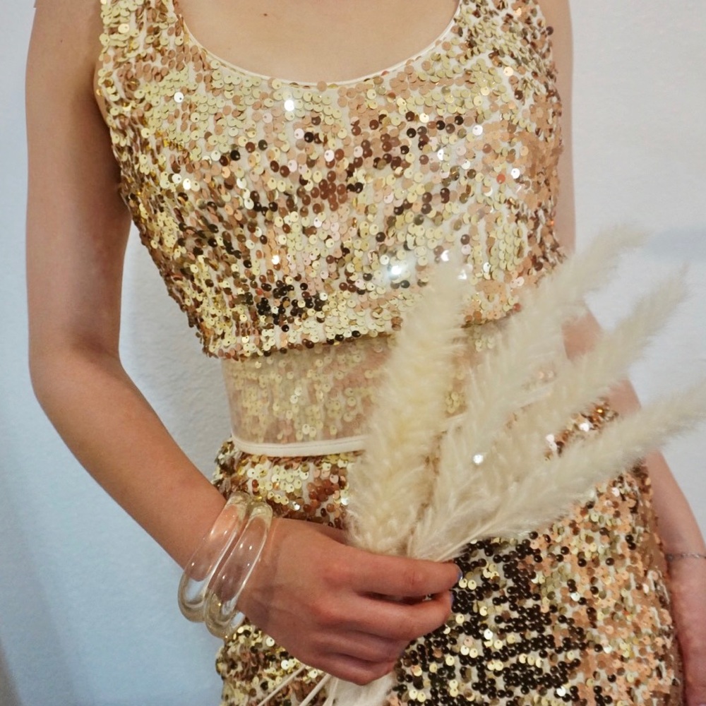 Golden mini sequin dress